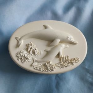 ANGELSTAR Wishing carved  Dolphin Trinket Box - (Ocean Sea Life Beach Coastal)